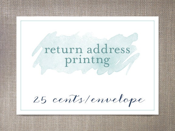 Return Address Printing