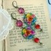 Crazy Wild Garden, Vintage 1940s Austrian Enamel Flower and Vintage Raspberry and Orange Rhinestone Earrings