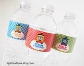 Personalized Birthday Train Water Bottle Labels