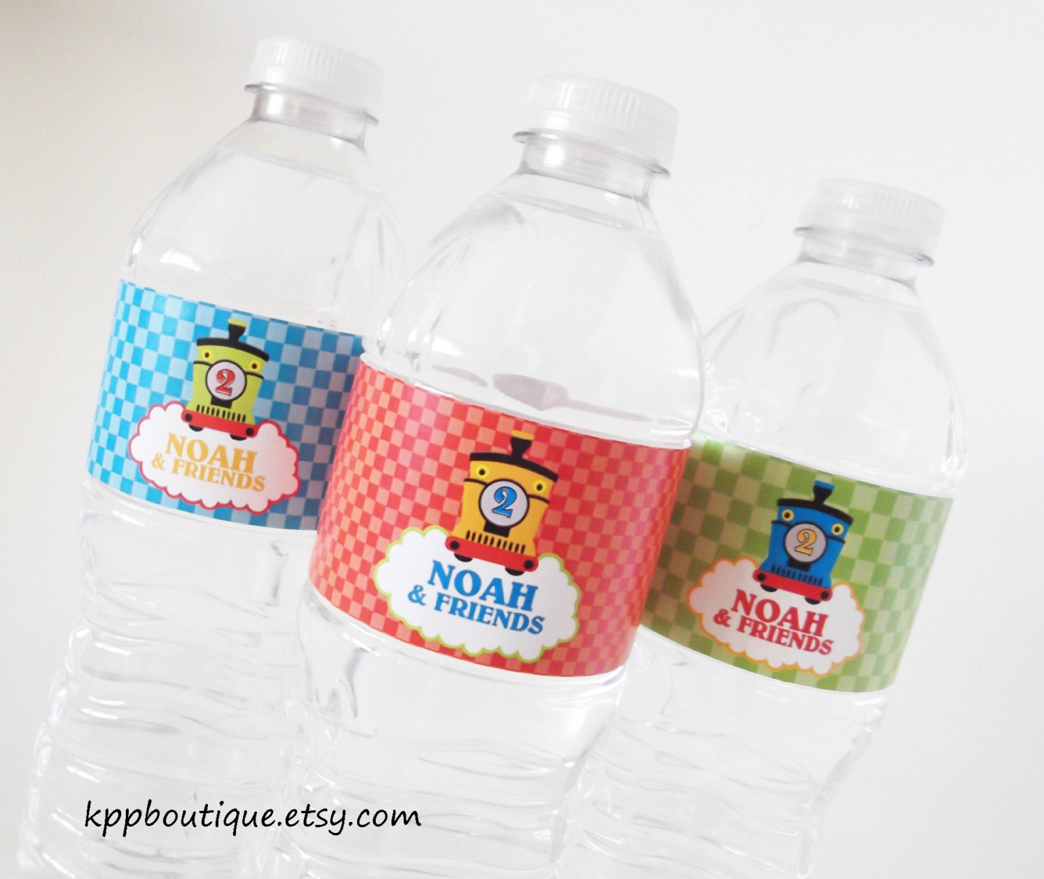 Personalized Birthday Train Water Bottle Labels