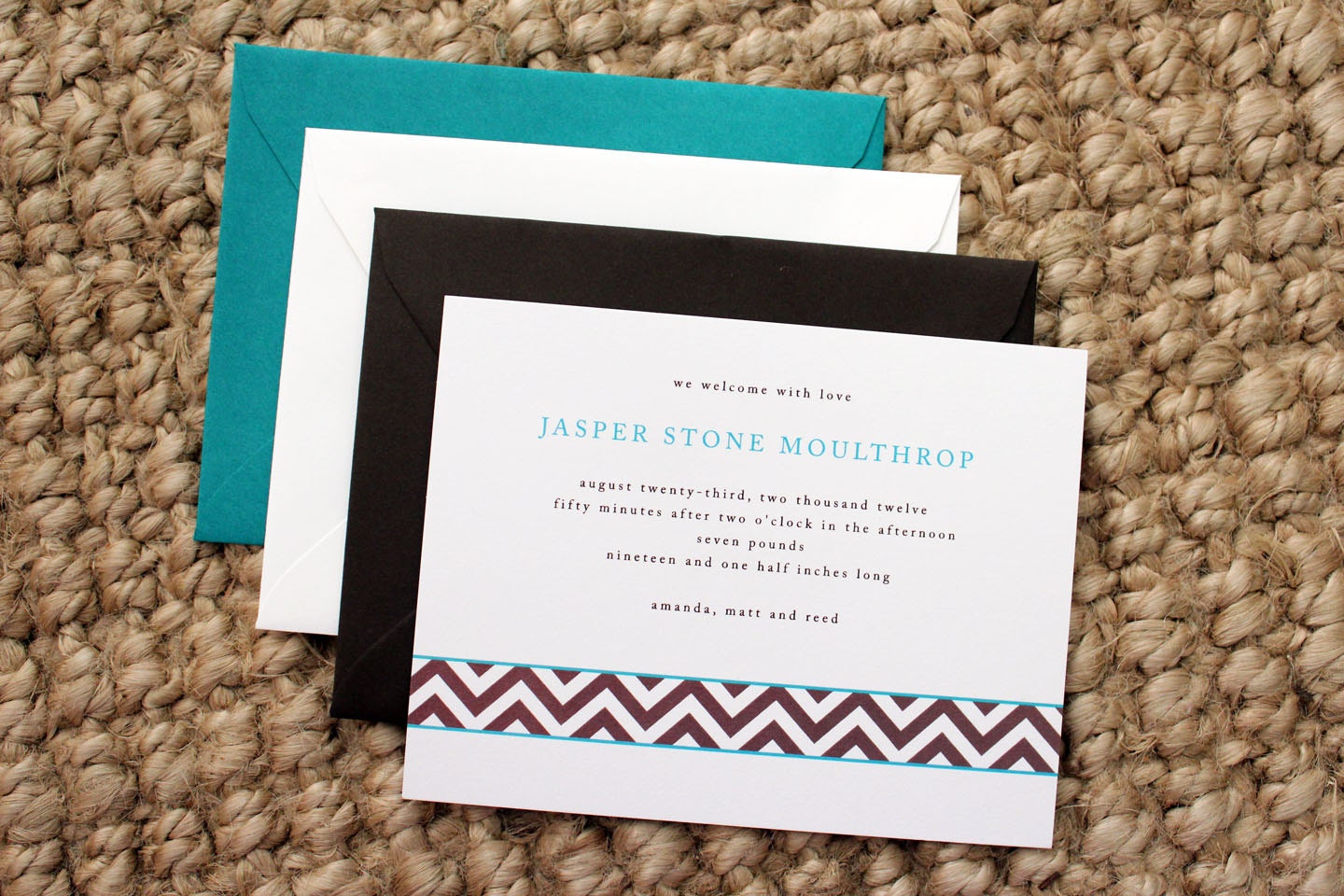 birth announcement - chevron stripe