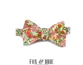Rust Floral Bow Tie
