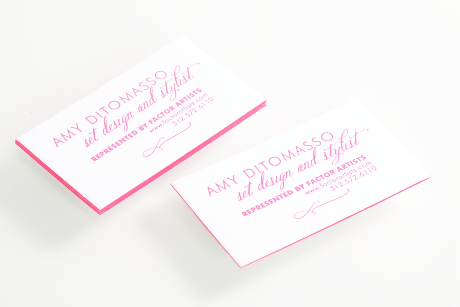 Pink Letterpress Calling Cards or Business Cards - Set of 100 - by Flair Designery Il_570xn