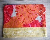 Zipper Pouch / Straight Bottom Lays Flat / Choice of 4 Prints