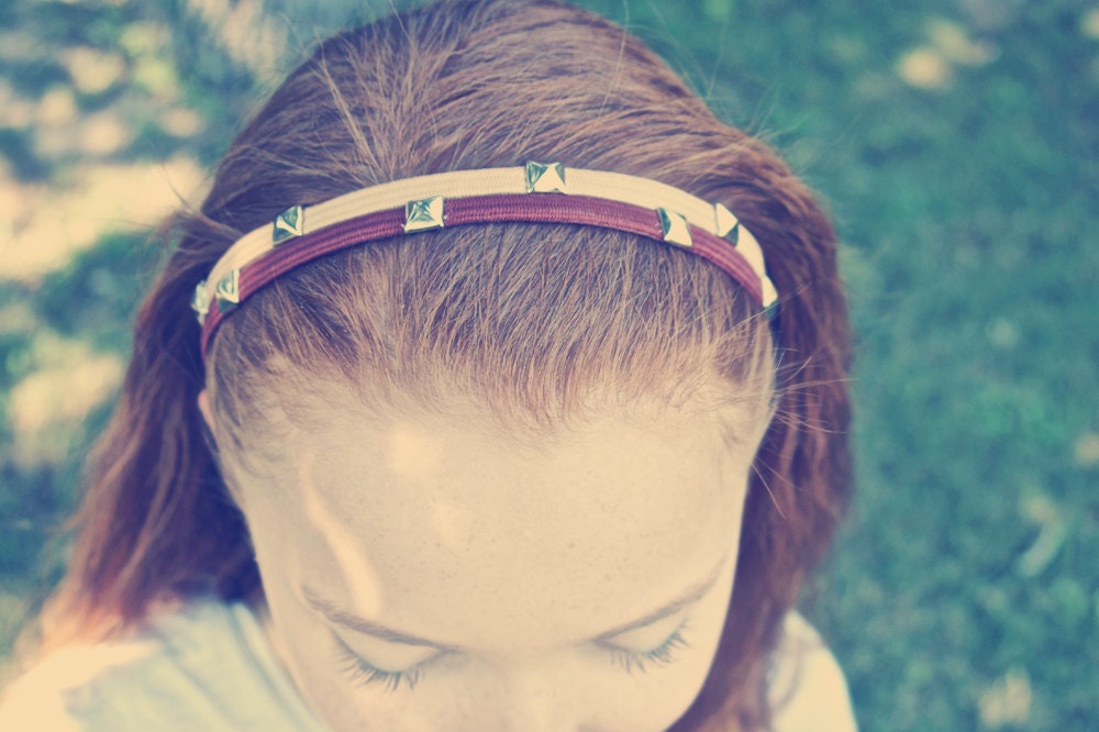 Set of Two Studded Stretch Headbands