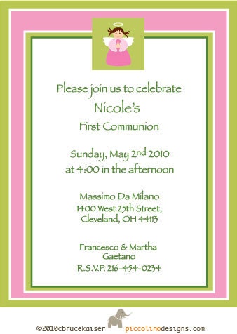 Christening or baptism Invitation with angel invitacion de bautizo con angel