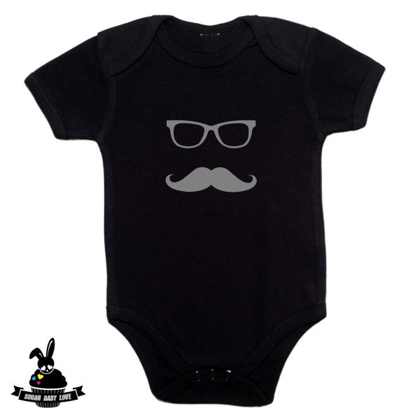 HIPSTER - baby onesie -summer bodysuit