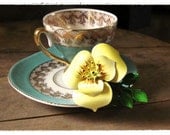 Wrist Corsage, Prom Jewelry, Yellow Flower Cuff Bracelet, Vintage Statement Jewelry, Eco Friendly Prom Fashion