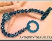 Beaded Bracelet with Sea Glass Toggle
