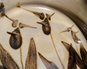 Painted Ladyslipper Dessert Plate/ Candy Dish/ Glazed