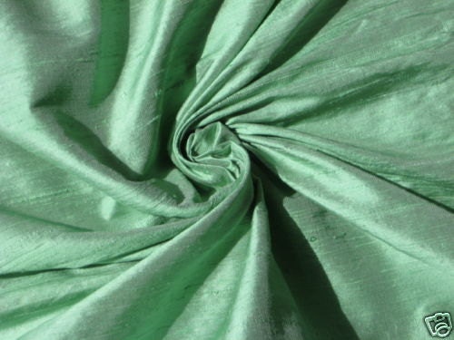 Sea Green 100% dupioni silk fabric yardage By the Yard 45" wide