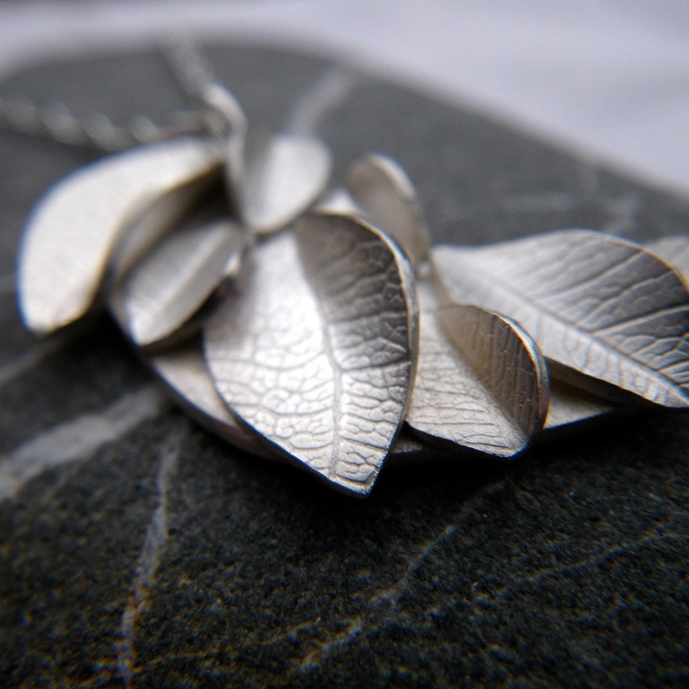 Fiercely Feminine silver necklace by Cari-Jane Hakes hybrid handmade from the 'leaves' series