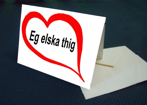 Icelandic  I love you Card