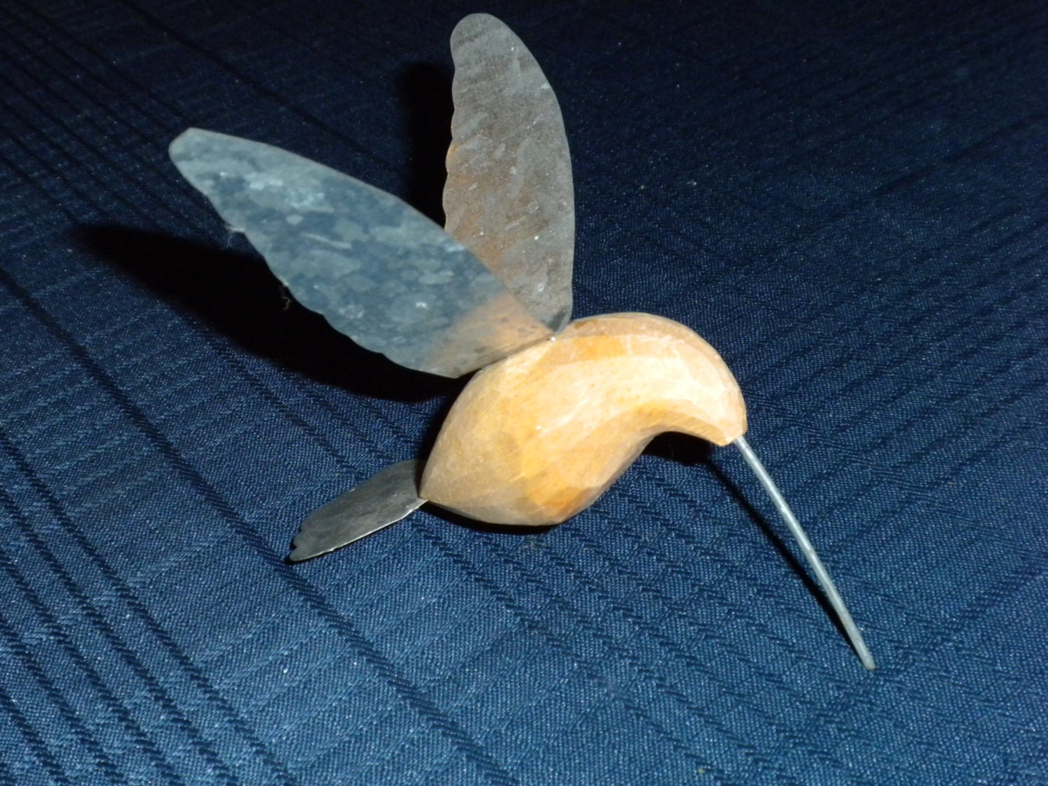 Wood Metal Hummingbird Bird Ornament Hanger - PROCEEDS for Sandy's 4H Pygora Goat Fund