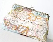 World map print hand bag,clutch