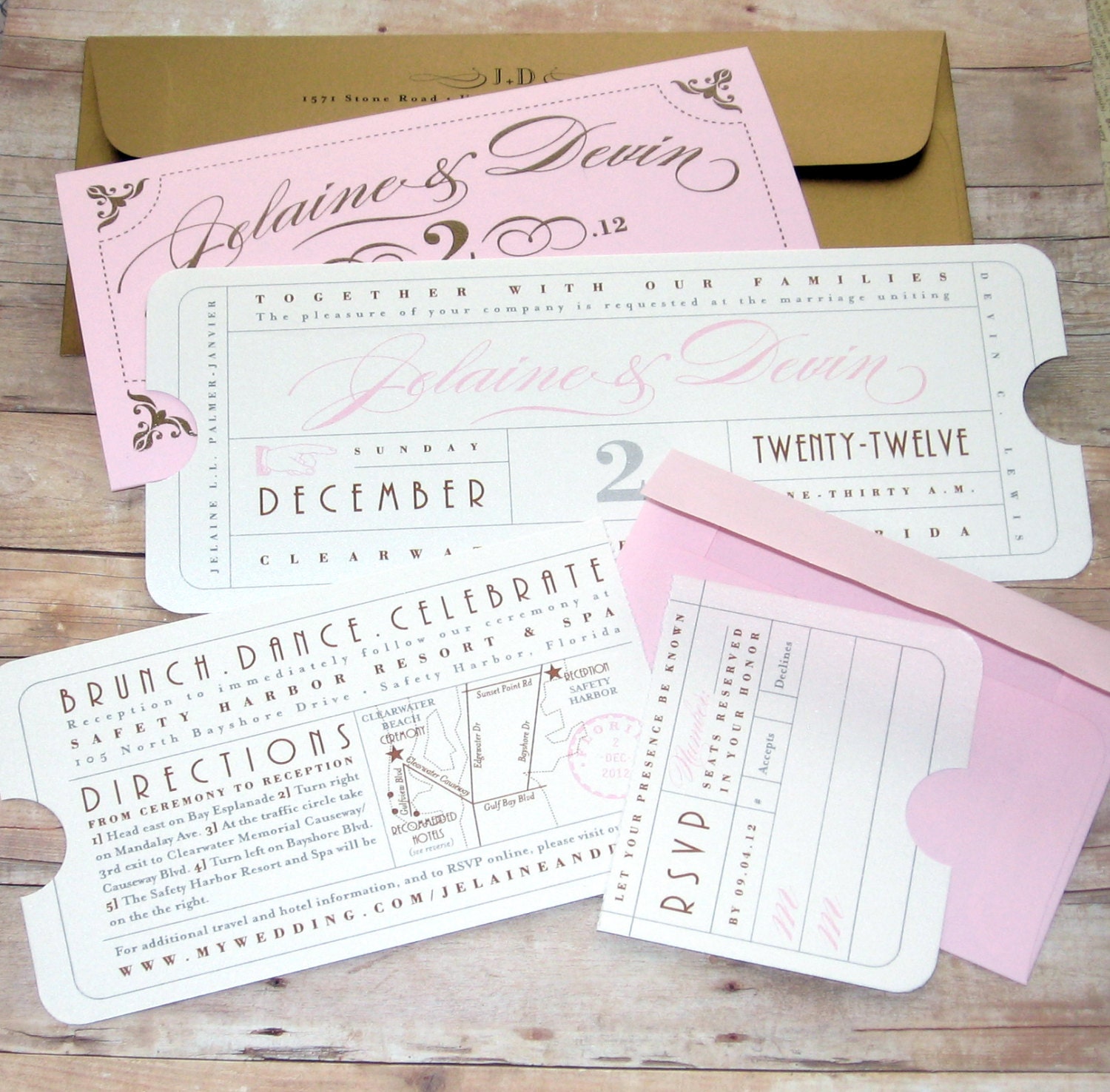 Formal Vintage Ticket - Wedding Invitation
