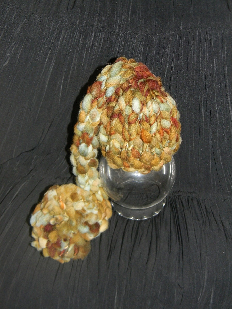 Little Woodsman Tall Tales Baby Hat  Hand Knit from Handspun  Merino Newborn READY To Ship