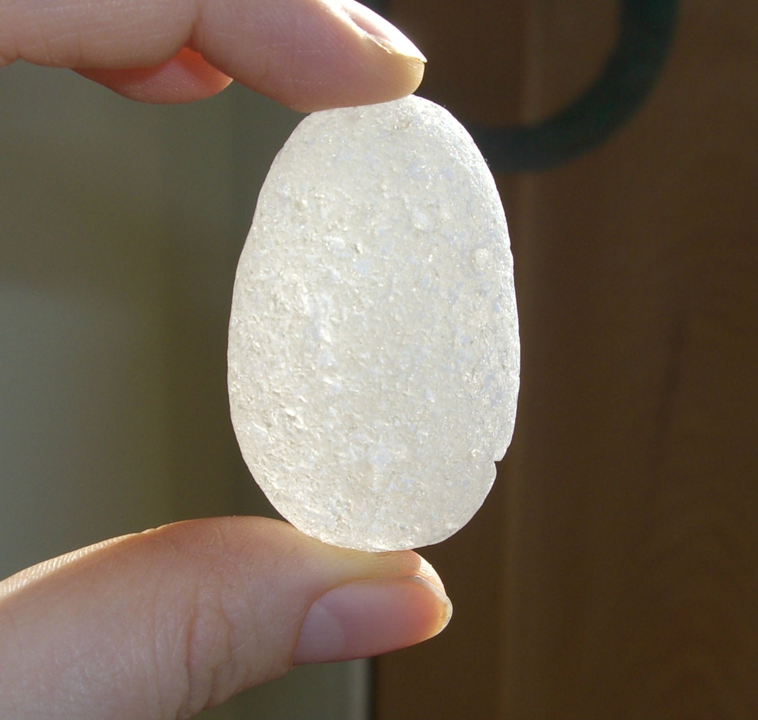 HUGE White Beach Glass Nugget - Boulder - Egg - Seaham Sea Glass - Jewelery Supplies (1104)
