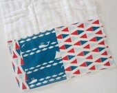 ORGANIC Burp Cloth - Nautical Baby Burpcloth / Designer Organic Birch / Custom Baby Gift Sets