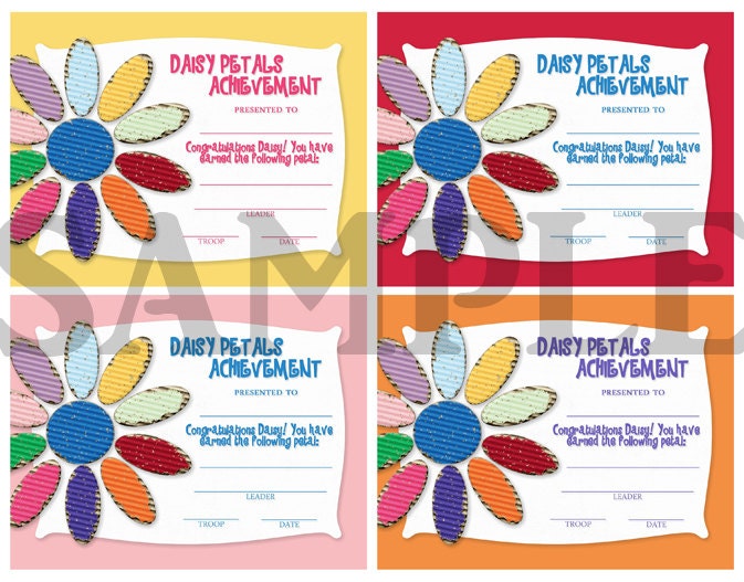Girl Scouts Daisy Petals Earned by CapturedbyJessPrints on Etsy