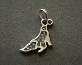 14k White Gold Diamond Circus Seal Pendant Princess Cut