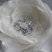 Wedding accessory bridal bridesmaid Hair pin / Brooch 2 in 1 ivory sky blue pearl rhinestone crystal sash gown belt Flower Rose