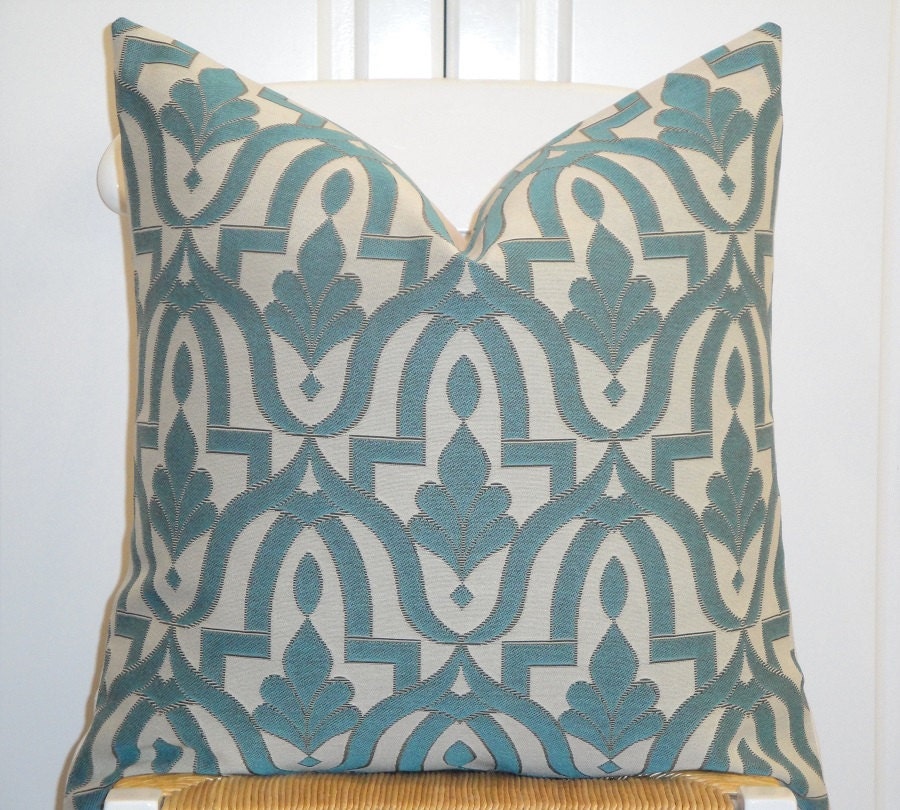 Decorative Pillow Cover - 22 x 22, 20 x 20, 18 x 18 -  Accent Pillow - Throw Pillow - Blue - Brown