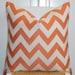 HGTV Home - Decorative Pillow Cover - 20 x 20 or 18 x 18 - Accent Pillow - Throw Pillow - Zig Zag - Chevron In Papaya - Orange