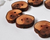 wood button ... set of 6 Juniper wooden buttons ...