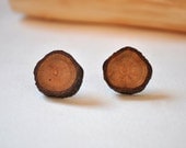 small stars . . . wood earrings . . . natural  oak  wood earrings