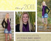 ON SALE 5x5 Graduation Announcement (Victoria) - Photographer Template