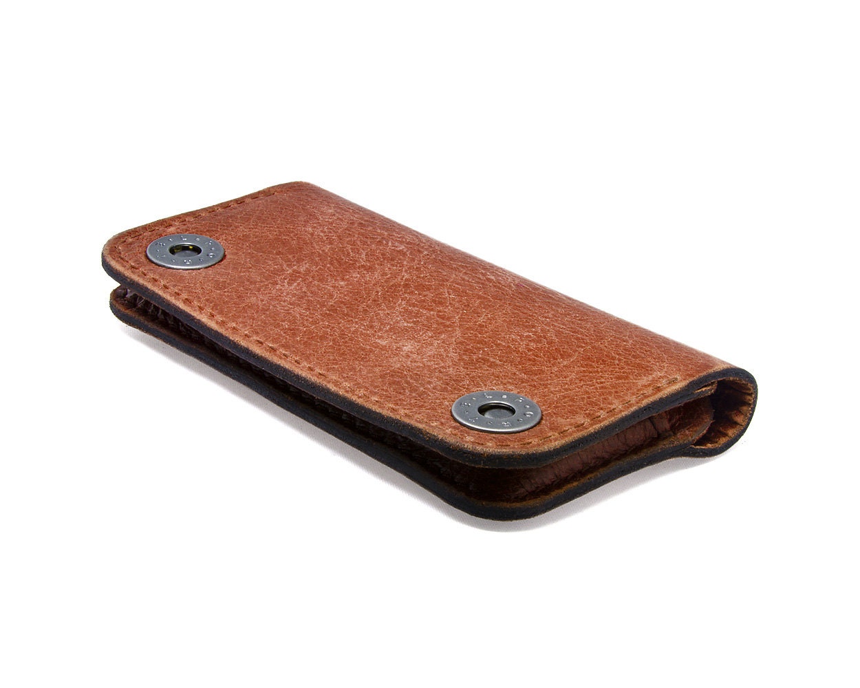 RETROMODERN aged leather iPhone wallet - - LIGHT BROWN