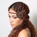 Orange Beaded Bohemian Feather Headband - gypsy, hippie, warrior, rust
