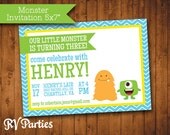 Monster Birthday Invitation or Baby Shower Invitation JPEG