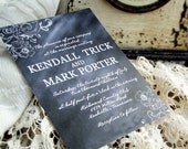 Vintage chalkboard Wedding Invitation DEPOSIT ONLY