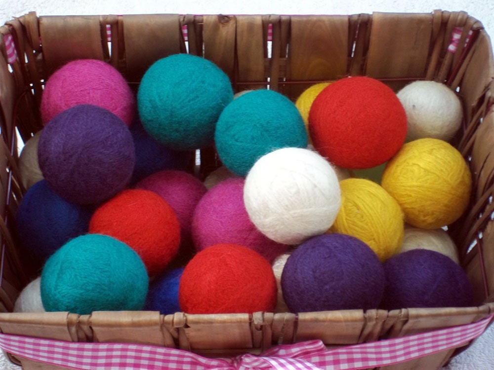 Felted Wool Dryer Balls -  Set of Four - Unscented or Scented