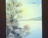 aceo original landscape POST FREE