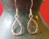 Classic sterling silver raindrop earrings, hammered sterling silver.