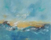 Blue Ocean Coastal Painting Original Art -Light and Wave 20 x 20