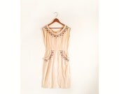 1940s-1950s MAD MEN floral golden wiggle dress