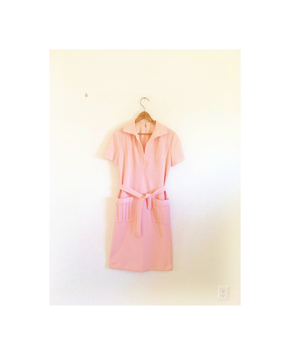 1960s SHANNON RODGERS for jerry silverman pink wiggle dress . . larger sized