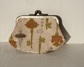 Vintage 1960's Key Print Coin Purse