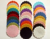 Wool Felt Scallops 30 1 3/4inch in Random Colored. 1721