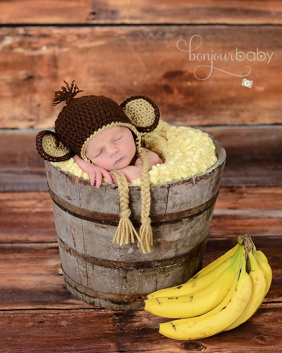 Baby Monkey Hat in Newborn