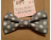 Big Bow- Easter- Hair Clips-Baby Hair Bows, Photo Prop, Gray, polka dot
