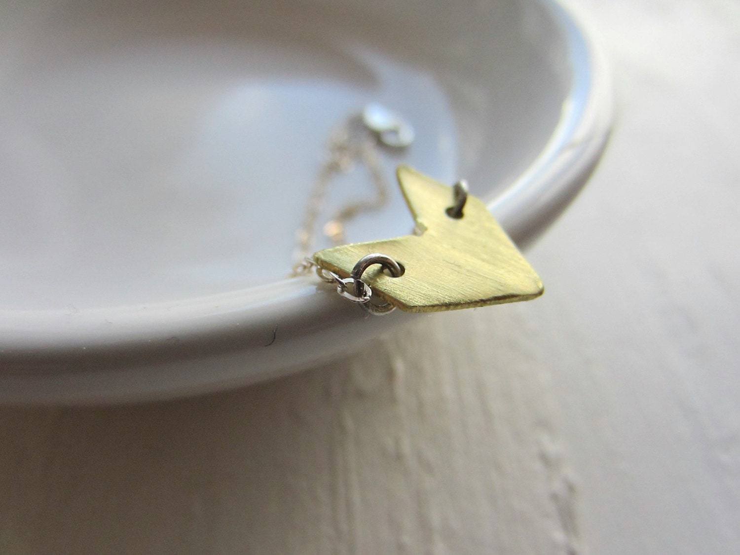 Chevron Arrow Bracelet - Brass Arrow  Delicate Jewelry Simple Sterling Silver Bracelet Geometric Arrow Jewelry
