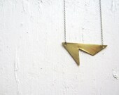 Shard - Geometric Jewelry Hand Cut Brass Pendant Necklace Minimalist Jewelry Modern Brass Jewelry Edgy Jewelry