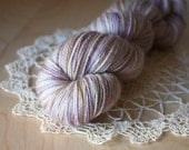 Hand Dyed Yarn / Fingering Weight / Lavender Mocha Beige Lavande Superwash Merino Wool