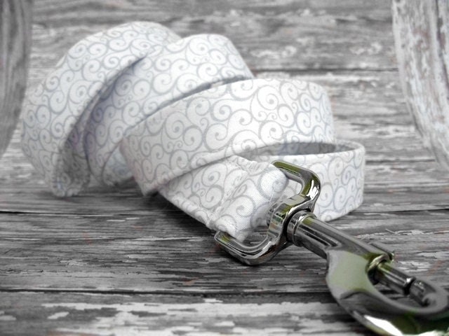 White Wedding Dog Leash - 6 Foot Length