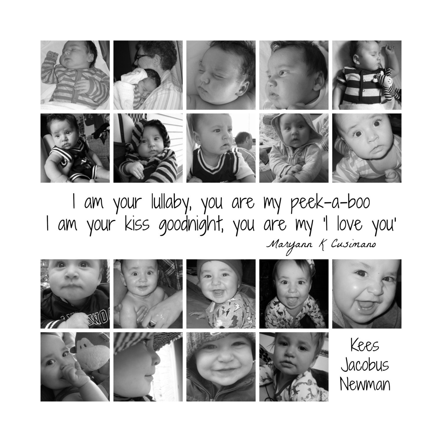 Baby's First Year Personalised Digital Print